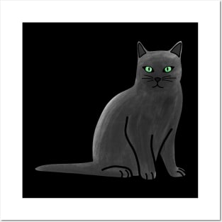 Russian Blue Cat Posters and Art